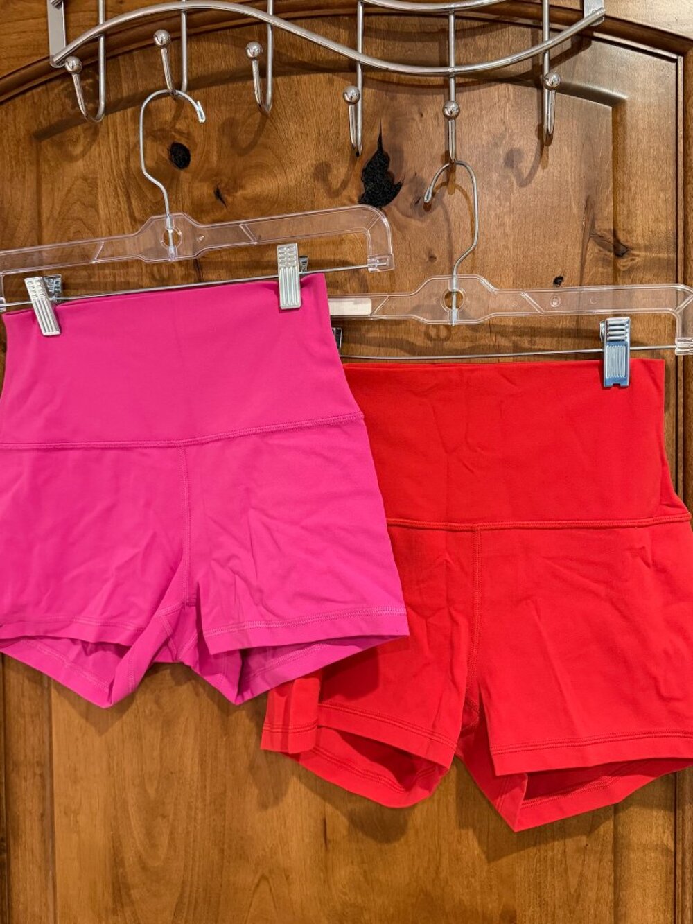 CRZ YOGA Butterluxe Volleyball Biker Shorts 2.5" Small- 2 PAIRS (Pink & Red)